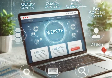 DALL·E 2024-08-06 20.08.53 - An engaging image for a blog post about creating a successful website. The image features a modern laptop displaying a well-designed website interface